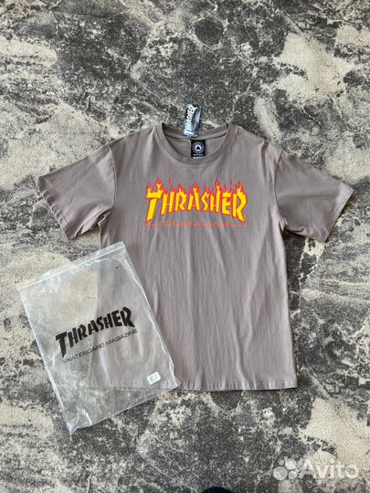 Футболка Thrasher Flame Logo “Brown”
