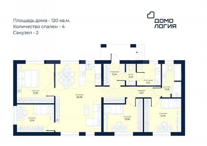 Дом 120 м² на участке 6 сот.