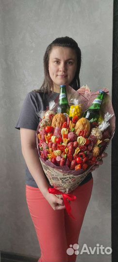 Мужские букеты. Съедобные колбасные букеты