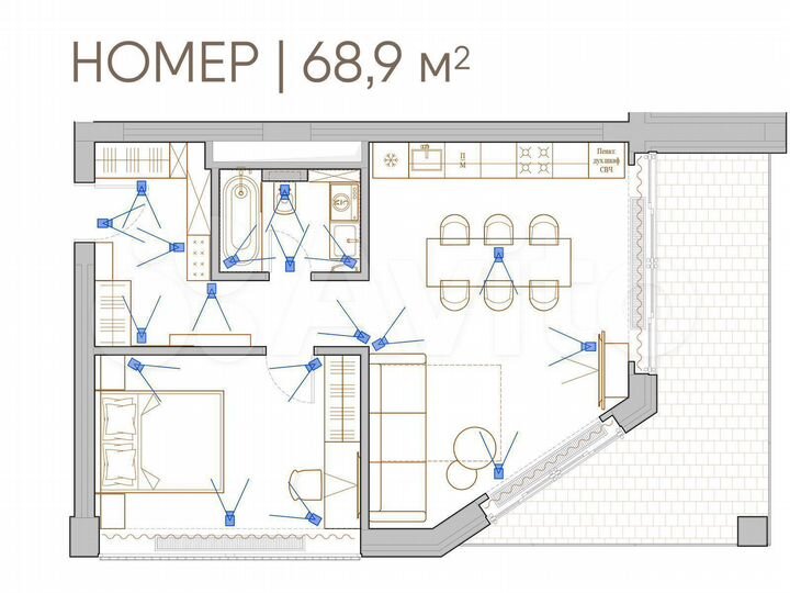 3-к. апартаменты, 67,6 м², 3/5 эт.