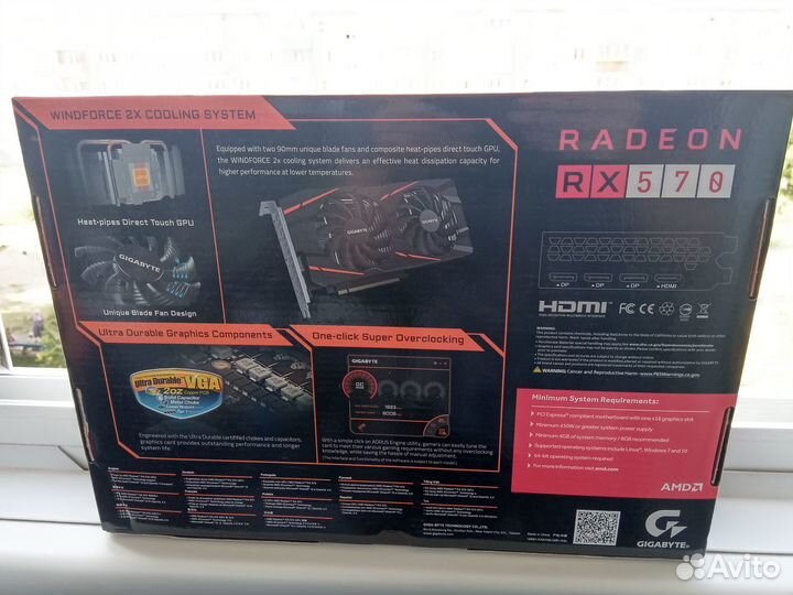 Видеокарта RX570 8gb Gigabyte