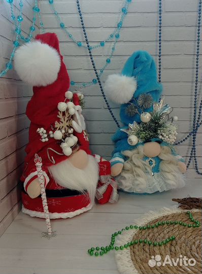 Новогодний гном. Дед мороз и Снегурочка