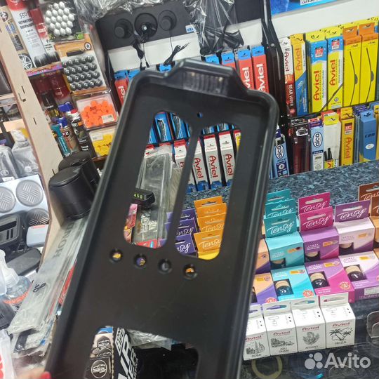 Рамка под номер с подсветкой белая серая