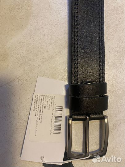 Ремень кожаный черный мужской