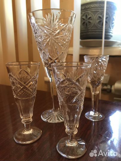 Хрустальные стаканы,фужеры, рюмки, стопки