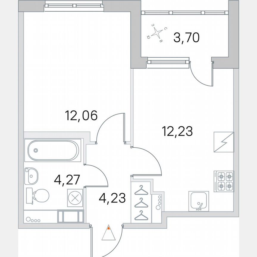 1-к. квартира, 34,6 м², 3/5 эт.