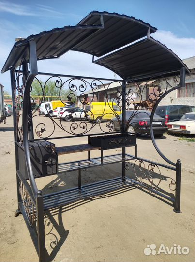 Мангал уличный с печью под казан 