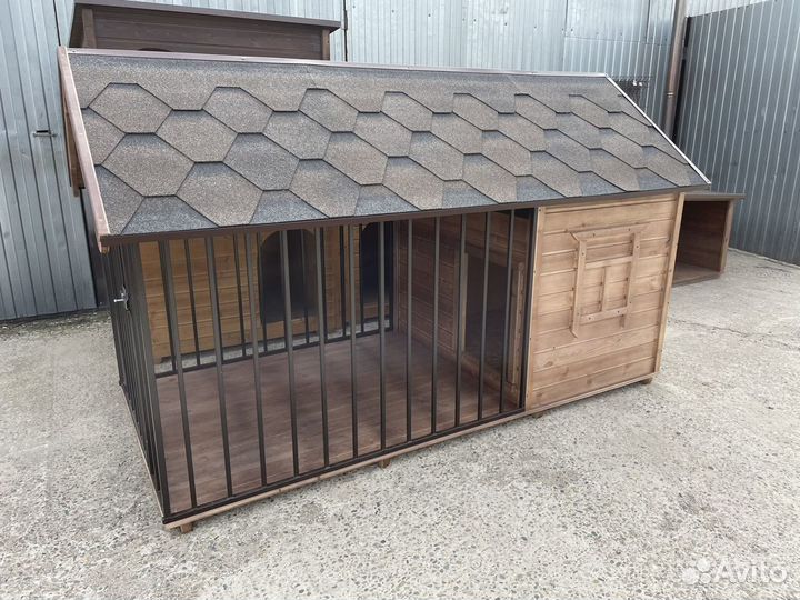 Вольер для собак с будкой