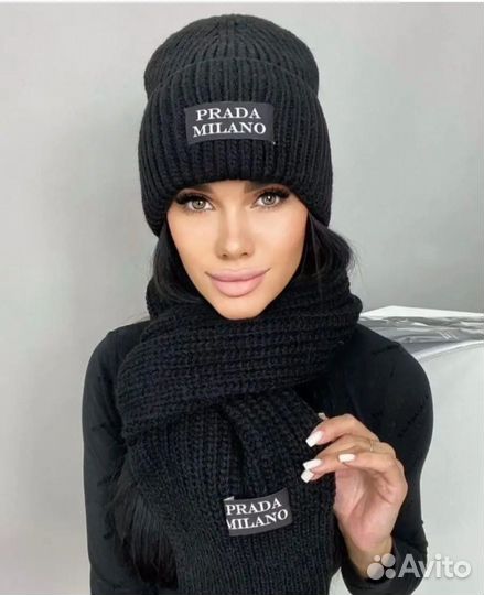 Комплект шапка и шарф женские