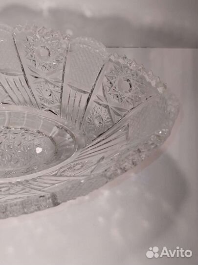 Ваза ладья хрустальная СССР