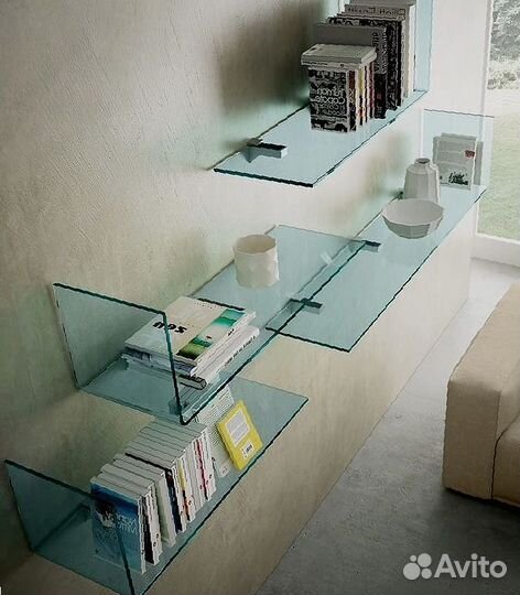 Стеклянная полка на заказ