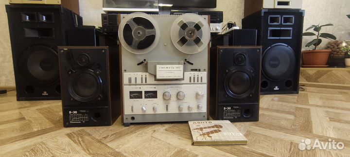 Катушечный магнитофон Снежеть 110 + колонки