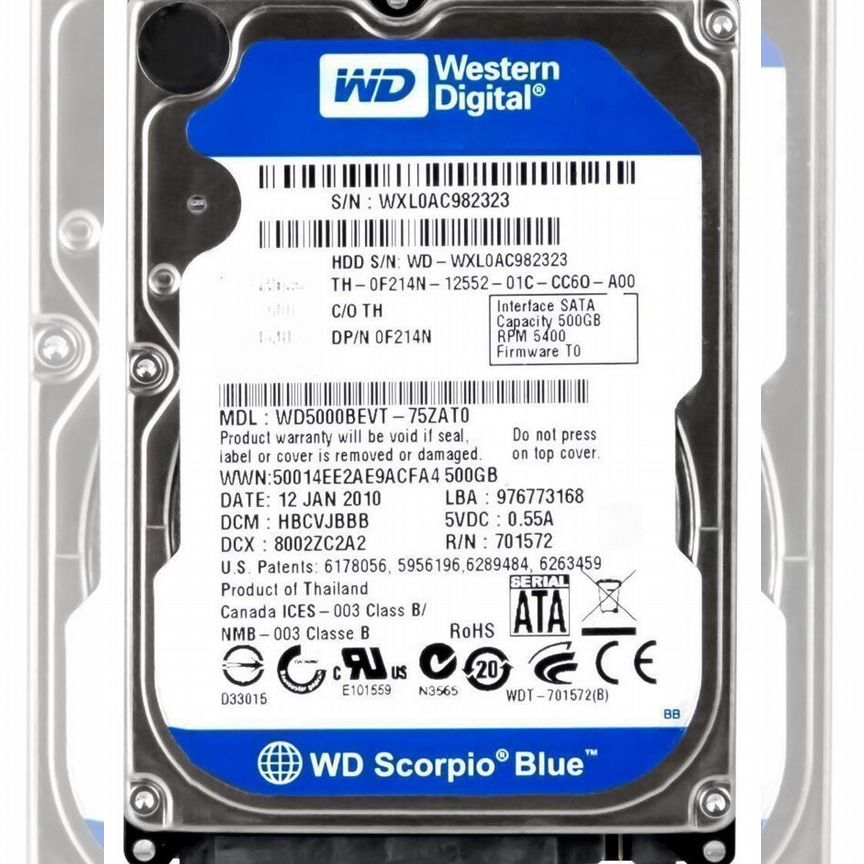 [WD5000LPVT] Жесткий Диск Western Digital 500gb Sata Wd5000lpvt