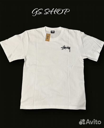 Футболка stussy белая кубики