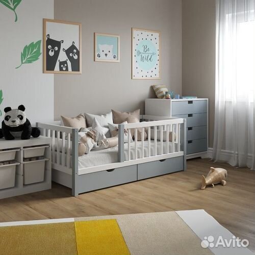 Кроватка для малыша сингл берёза высокий борт