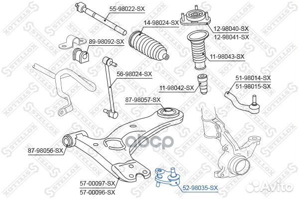 Опора шаровая Toyota Corolla CDE120 01 5298035SX