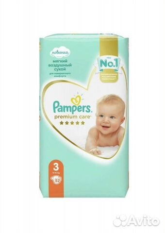 Подгузники Pampers premium care 3