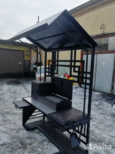 Мангал с печью под казан и крышей на заказ