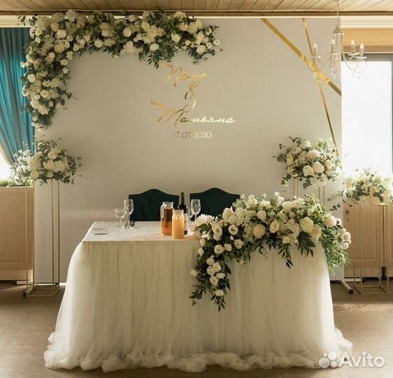 Декорации на свадьбу, оформление банкета