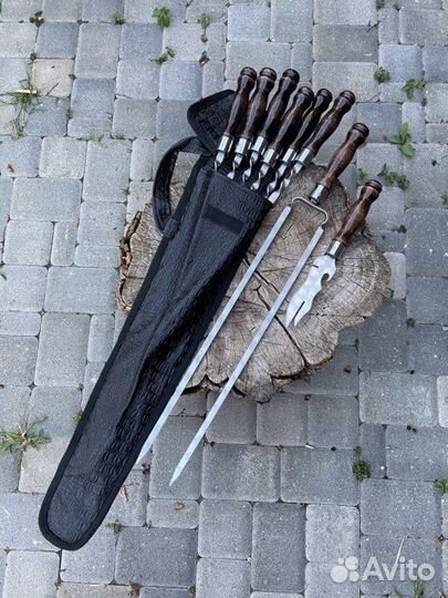 Набор шампуров колчан элитная кожа 6 шт. тюльпан