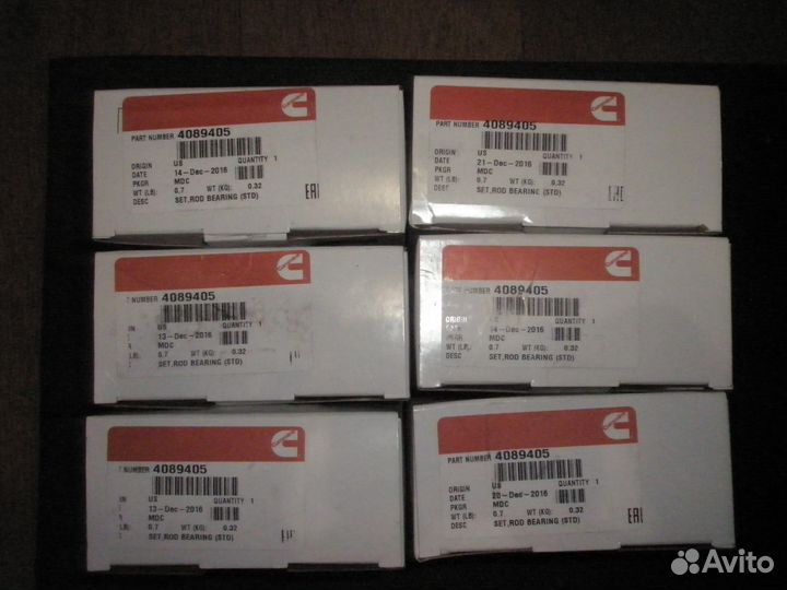 4089405 Комплект шатунных вкладышей Cummins ISX