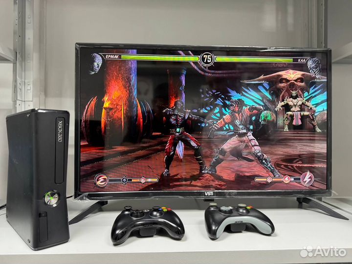 Xbox 360 2 геймпада+ топ игры