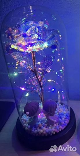 Роза в колбе с подсветкой 39шт