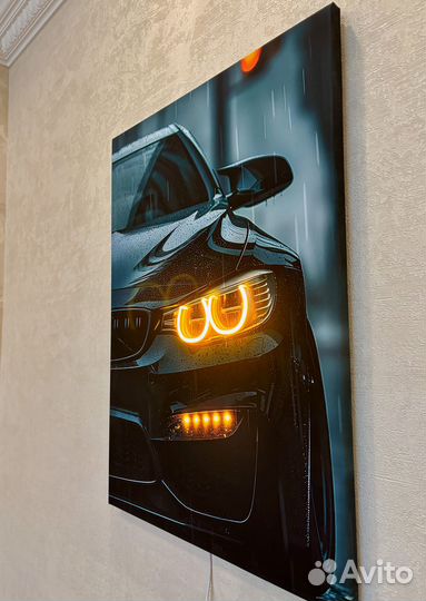 Неоновая картина BMW