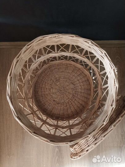 Корзина плетёная для хранения с крышкой