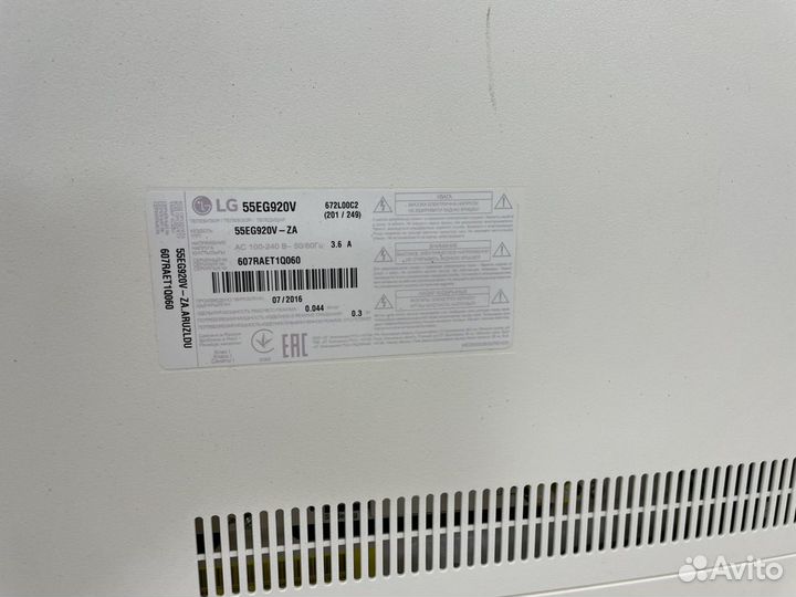 Телевизор lg 55EG920 V на запчасти