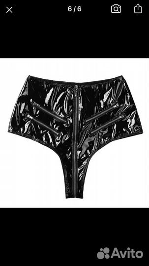 Шорты эро из лакированной кожи