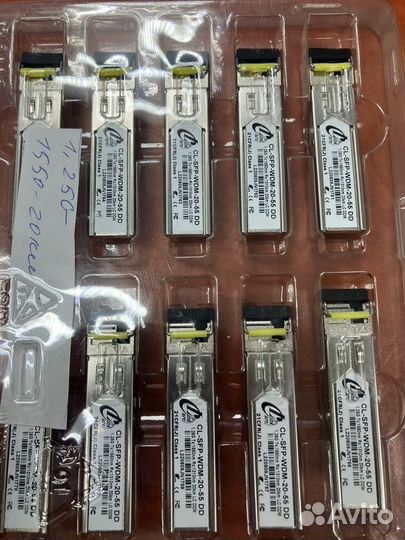 Модуль SFP WDM, 1.25Гбит/с, 1310/1550нм, 20 км, LC