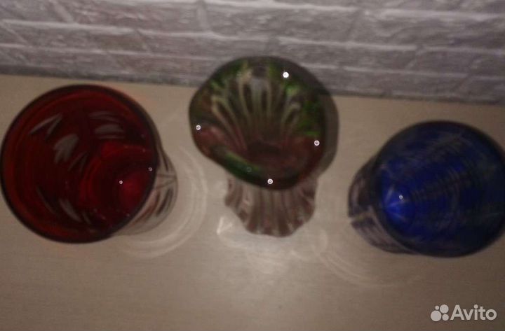 Вазы цветное стекло СССР