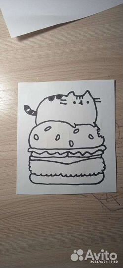 Pusheen cat. Картинка, раскраска