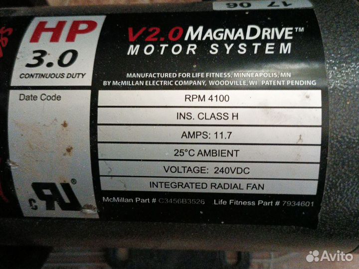 Двигатель для беговой дорожки life fitness