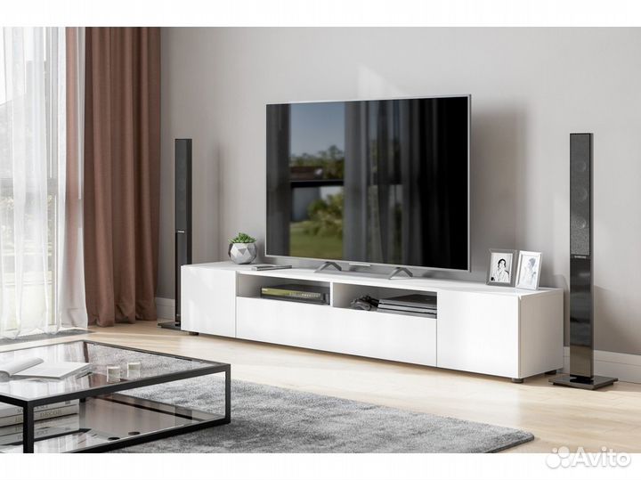 Тумба под телевизор Токио мс 2 Белый текстурный