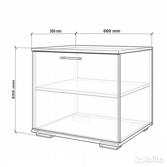 Тумба Линт-951c ясень шимо светлый прикроватная