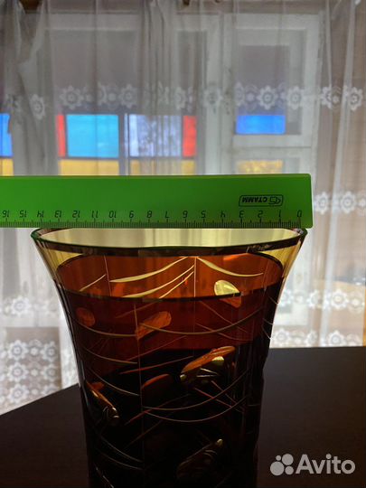 Ваза, богемское стекло