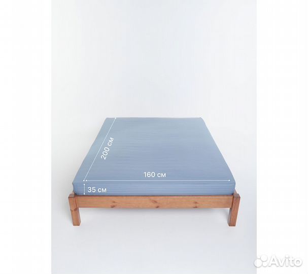 Простыня GoodNight Pure Страйп-сатин 160*200*35, с