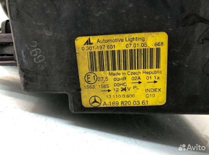 Фара A1698200361 mercedes-benz A W169 (2004-2012)