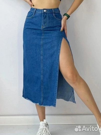 Джинсовая юбка длинная