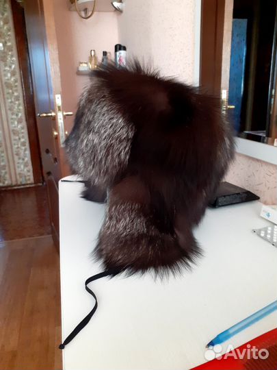 Шапка из чернобурки унисекс