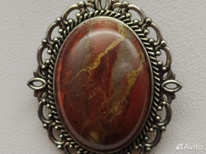 Кулон с натуральным камнем (Уральская Яшма)