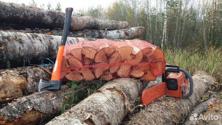 Дрова березовые в сетках