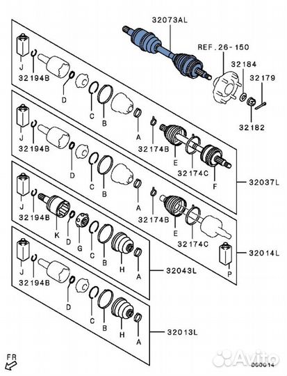 Привод Mitsubishi Pajero Sport KH 4D56 2015