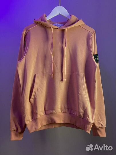 Худи Stone Island серый розовый