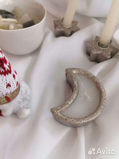 Набор свечей новогодний со статуэткой снеговик