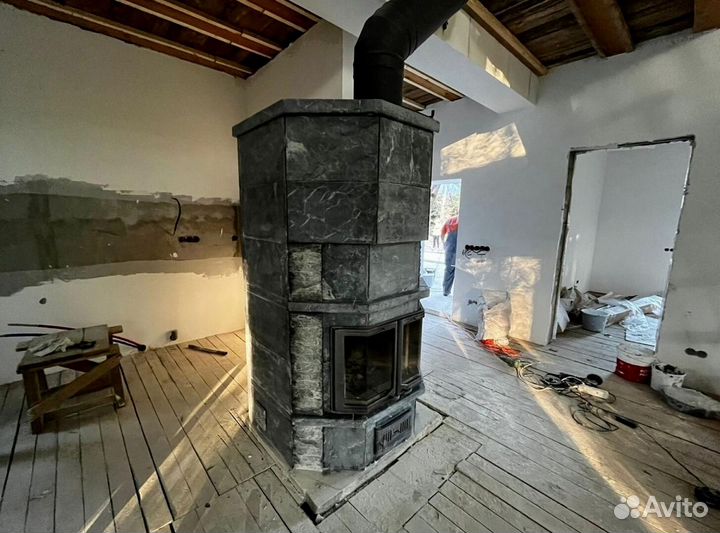 Печь полностью из натурального камня