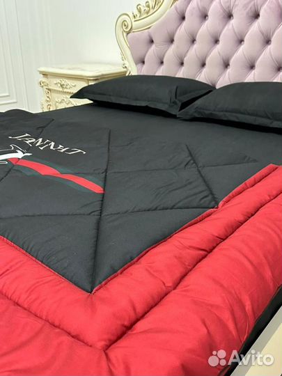 Постельное белье евро с тёплым одеялом