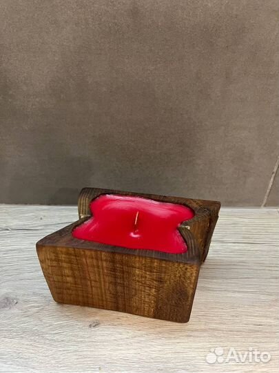 Свеча в дереве ручная работа